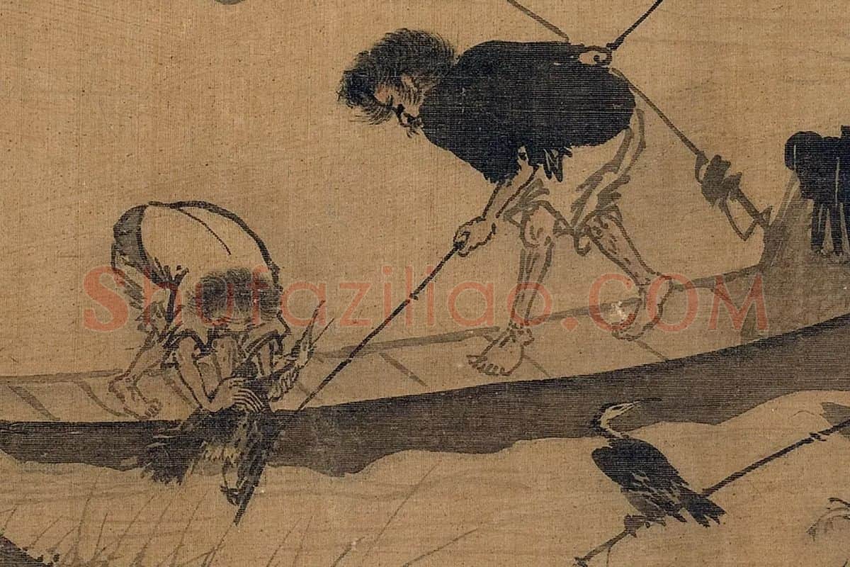 传夏圭山水人物画卷局部 (7)