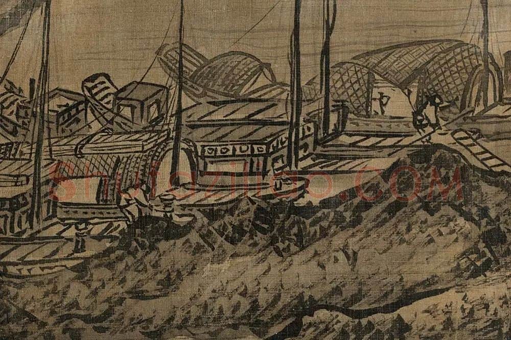 夏圭长江万里图局部 (11)