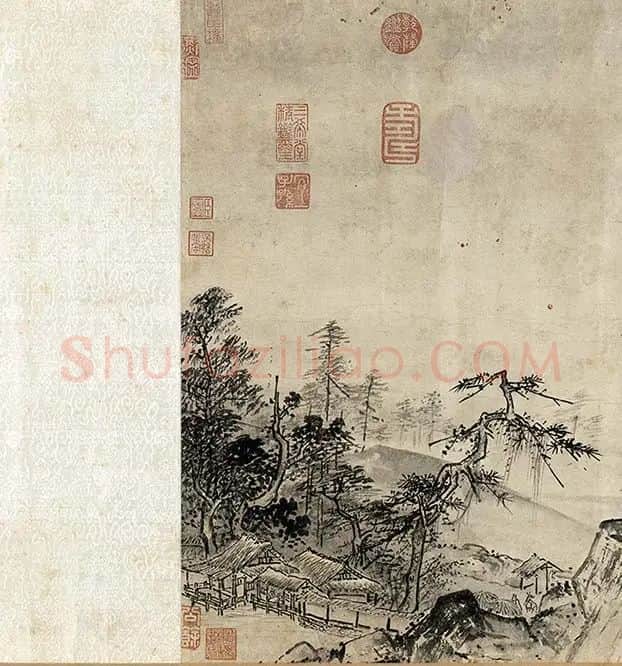 夏圭山水画《溪山清远图卷》_06