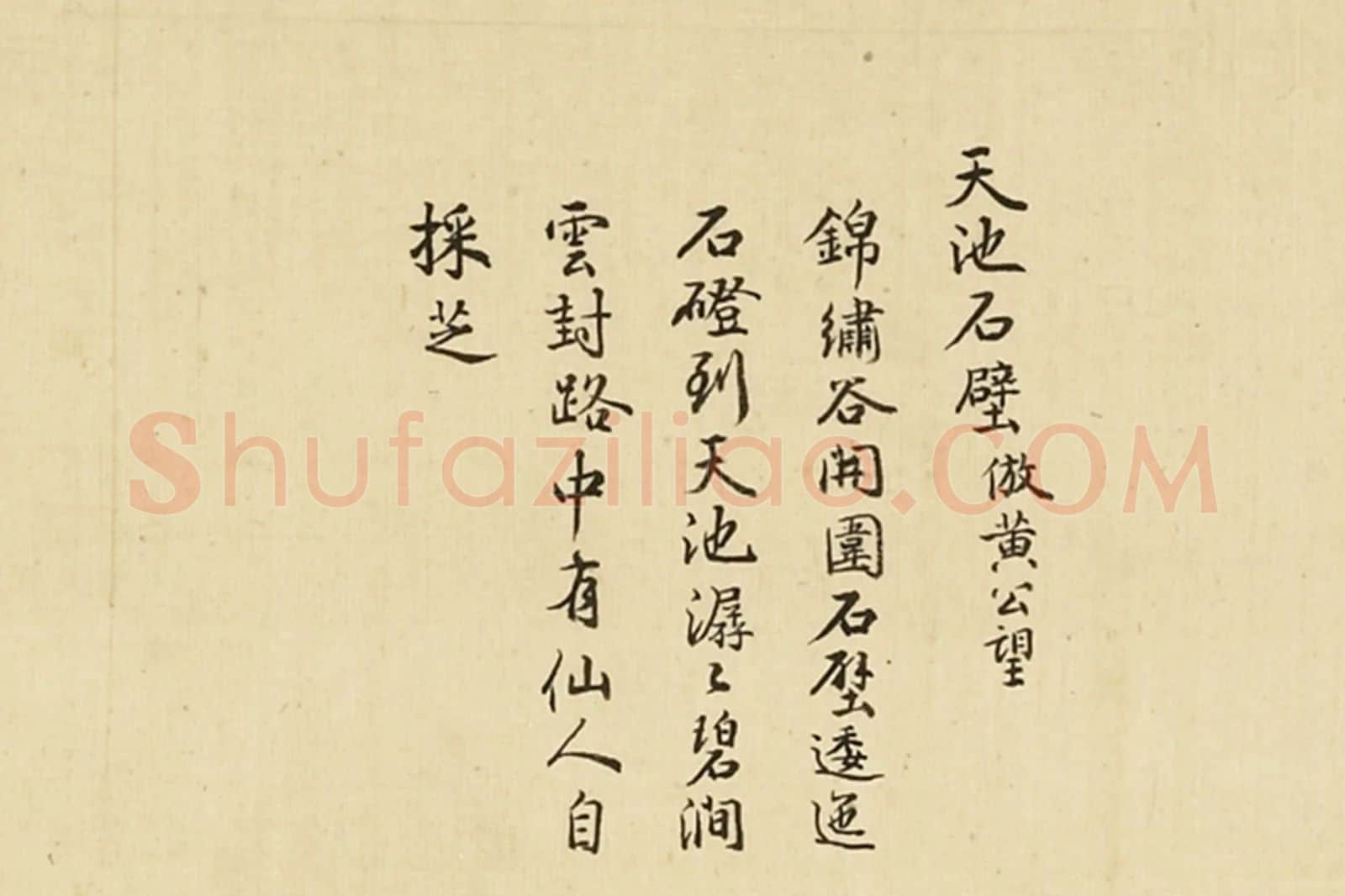 清·周鲲《仿黄公望天池石壁》山水画局部 (5)
