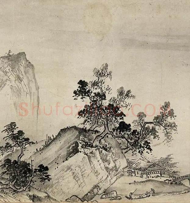夏圭山水画《溪山清远图卷》_14
