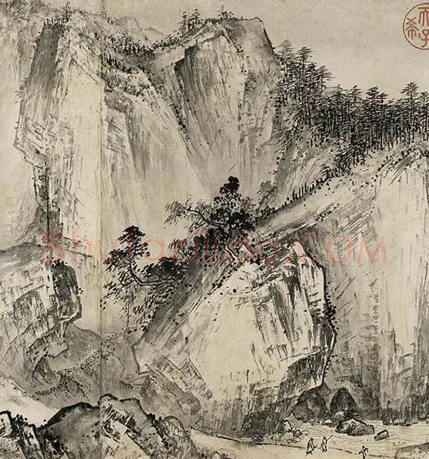 夏圭山水画《溪山清远图卷》_17