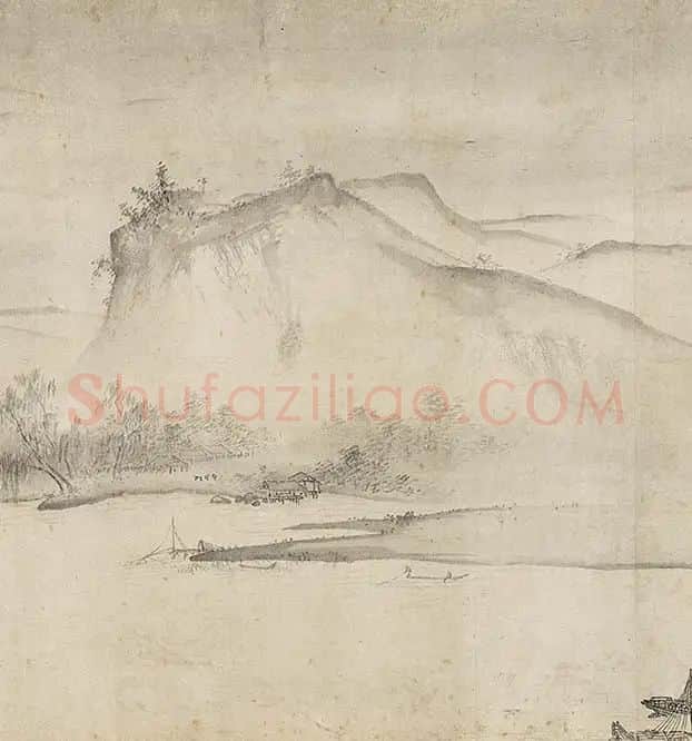 夏圭山水画《溪山清远图卷》_21