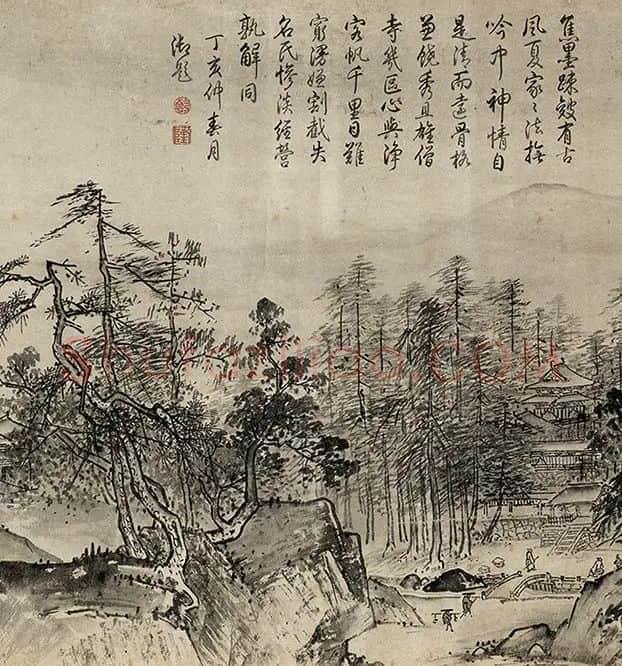夏圭山水画《溪山清远图卷》_23