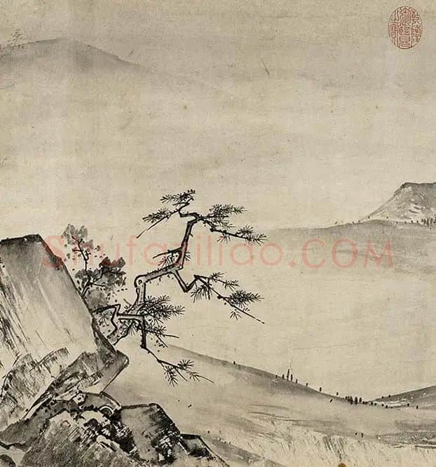 夏圭山水画《溪山清远图卷》_25
