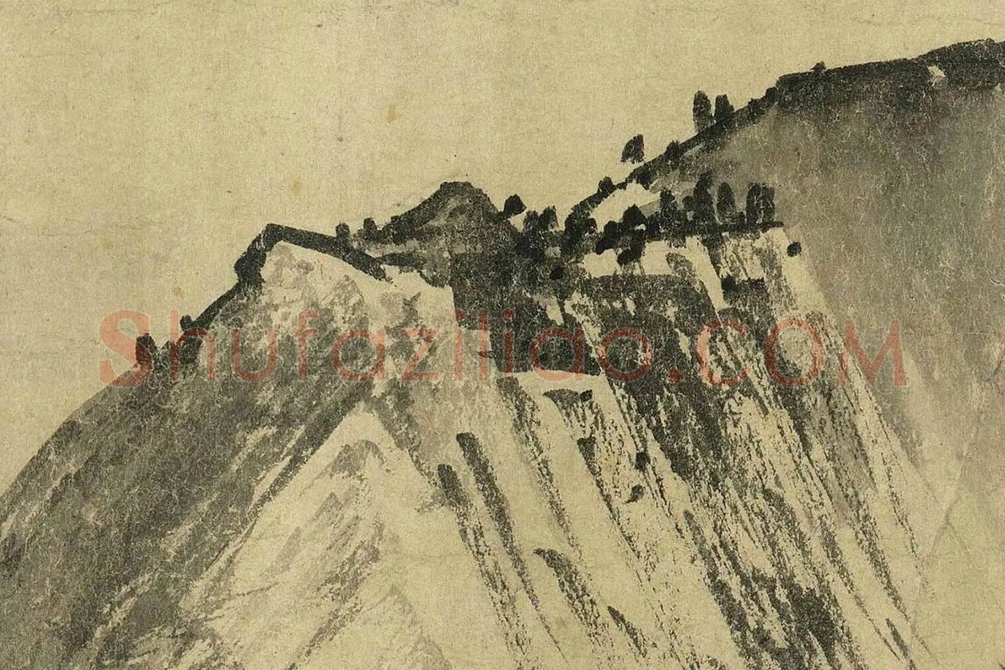 夏圭山水画《溪山清远图》高清大图局部 (4)