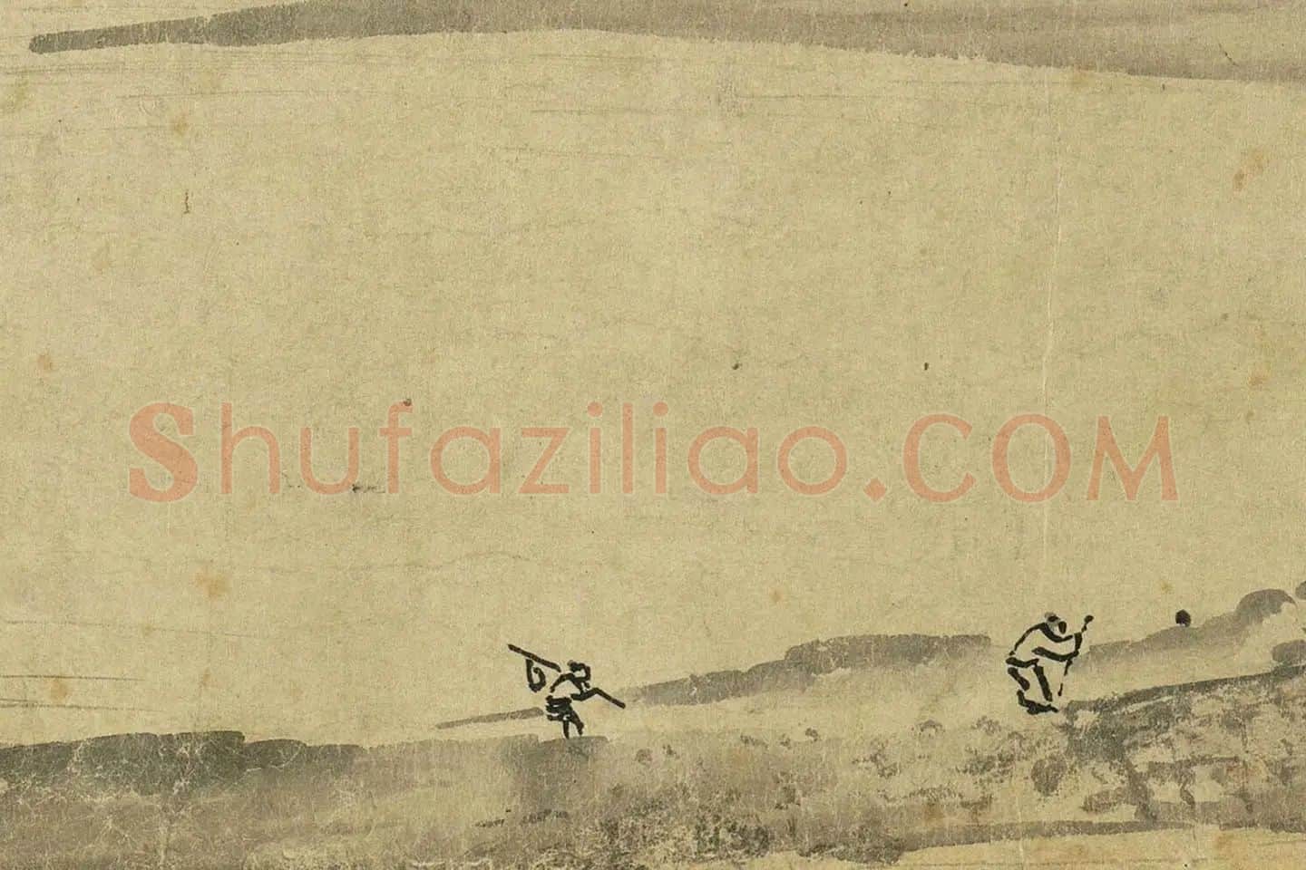夏圭山水画《溪山清远图》高清大图局部 (11)