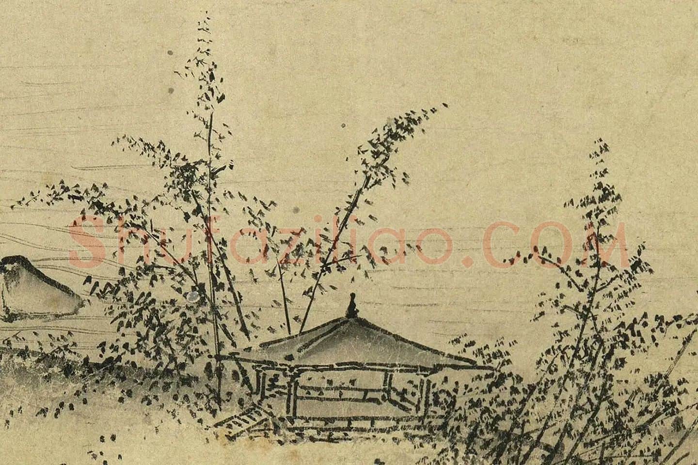 夏圭山水画《溪山清远图》高清大图局部 (18)
