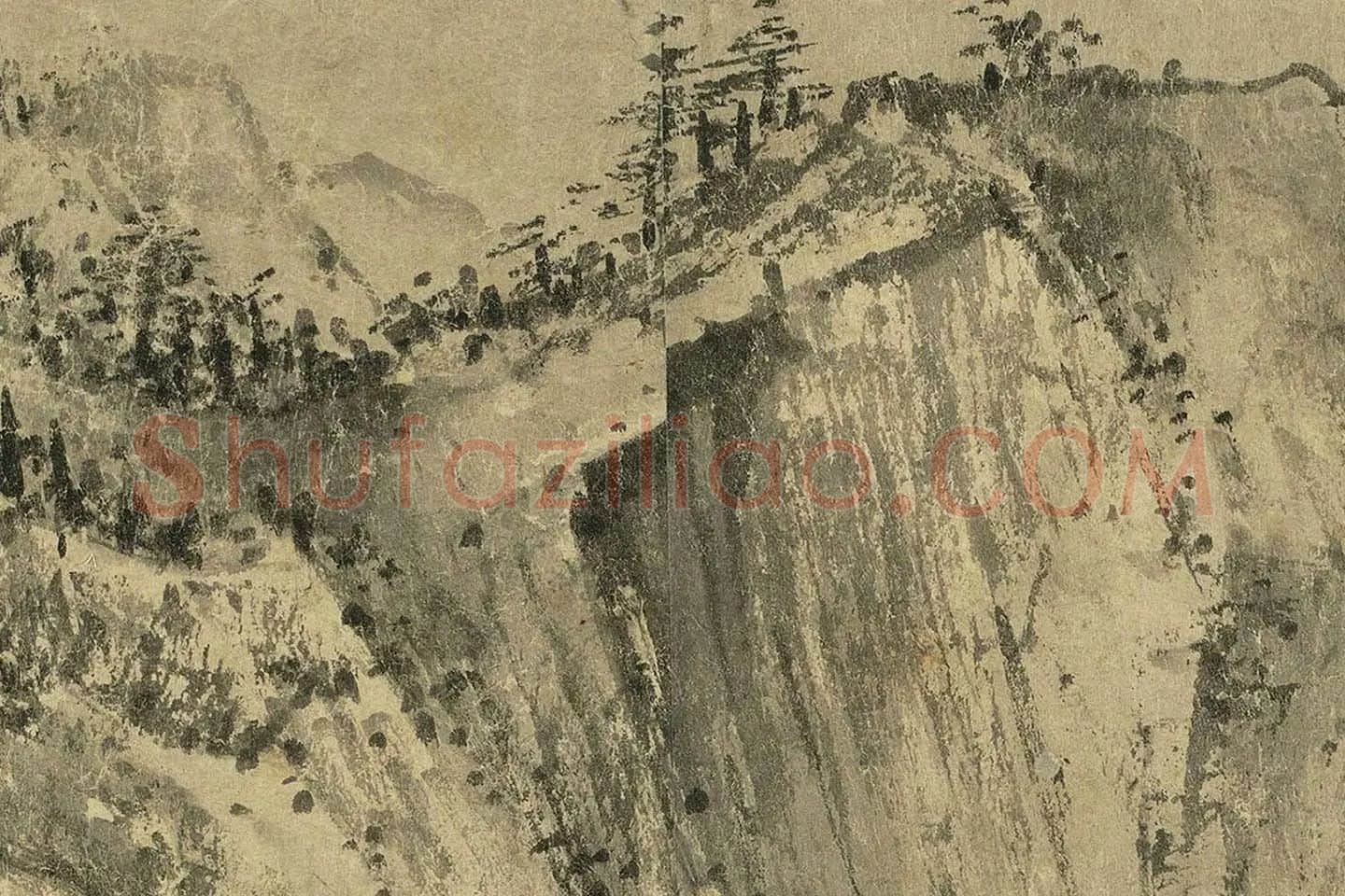 夏圭山水画《溪山清远图》高清大图局部 (20)