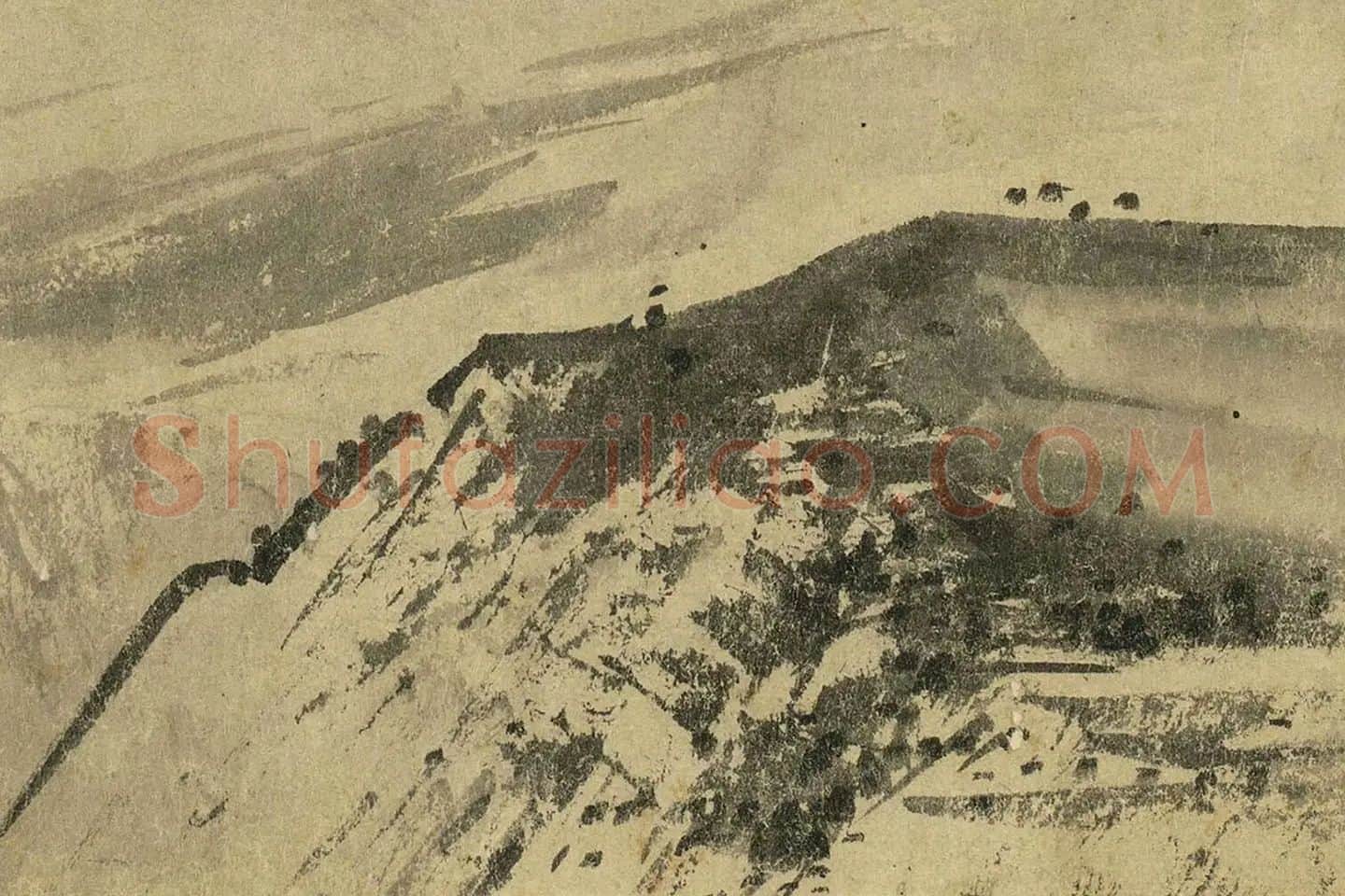 夏圭山水画《溪山清远图》高清大图局部 (21)