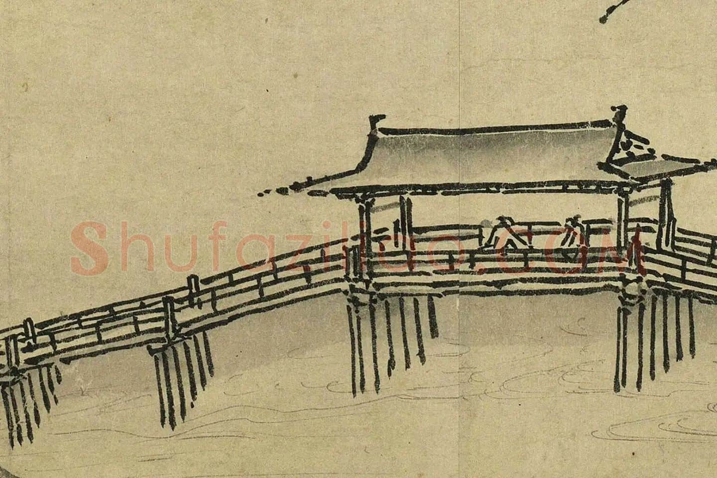 夏圭山水画《溪山清远图》高清大图局部 (23)