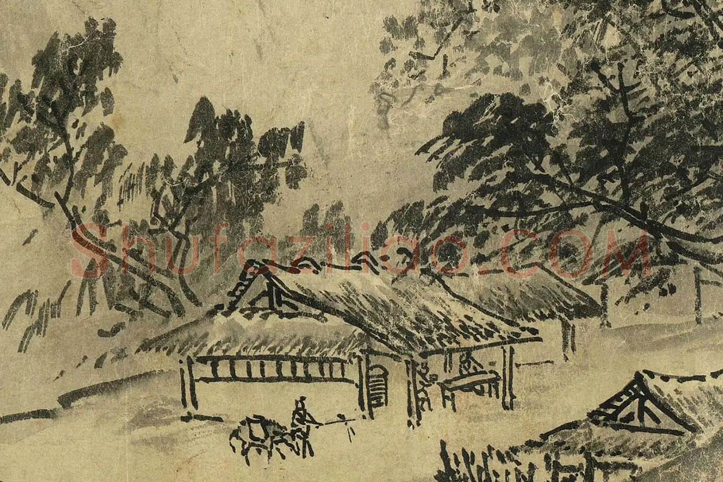 夏圭山水画《溪山清远图》高清大图局部 (25)