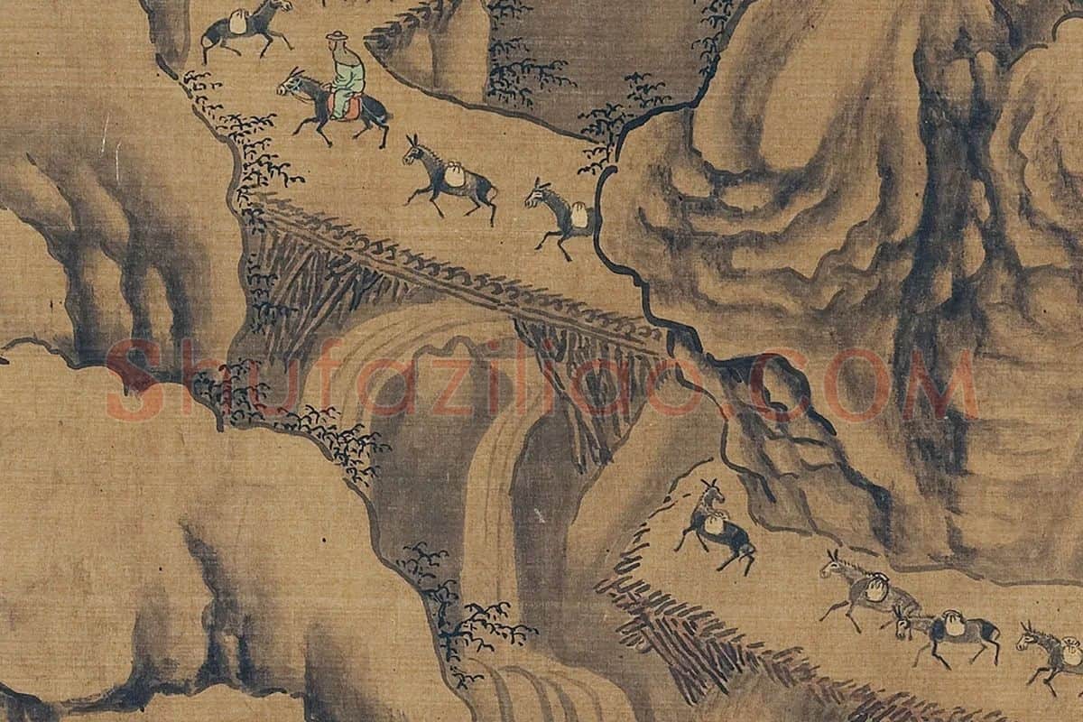 郭熙山水人物画《关山积雪图》局部 (2)