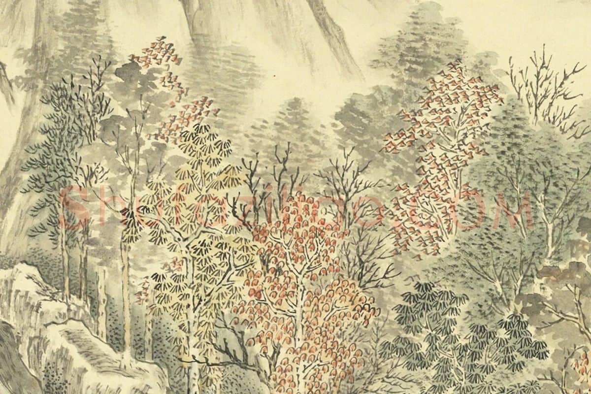 周鲲摹唐寅终南十景图·羃翠庭局部 (3)