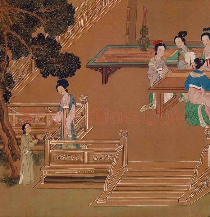 周文矩(款)《仙姬文会图》卷_09