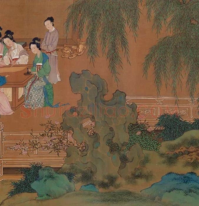 周文矩(款)《仙姬文会图》卷_10
