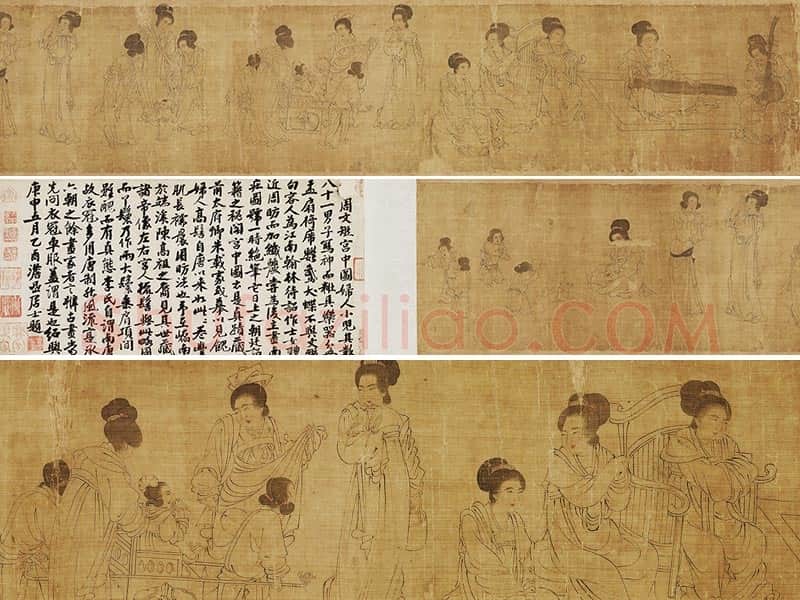 宋摹周文矩《宫中图》曾名《仕女图》