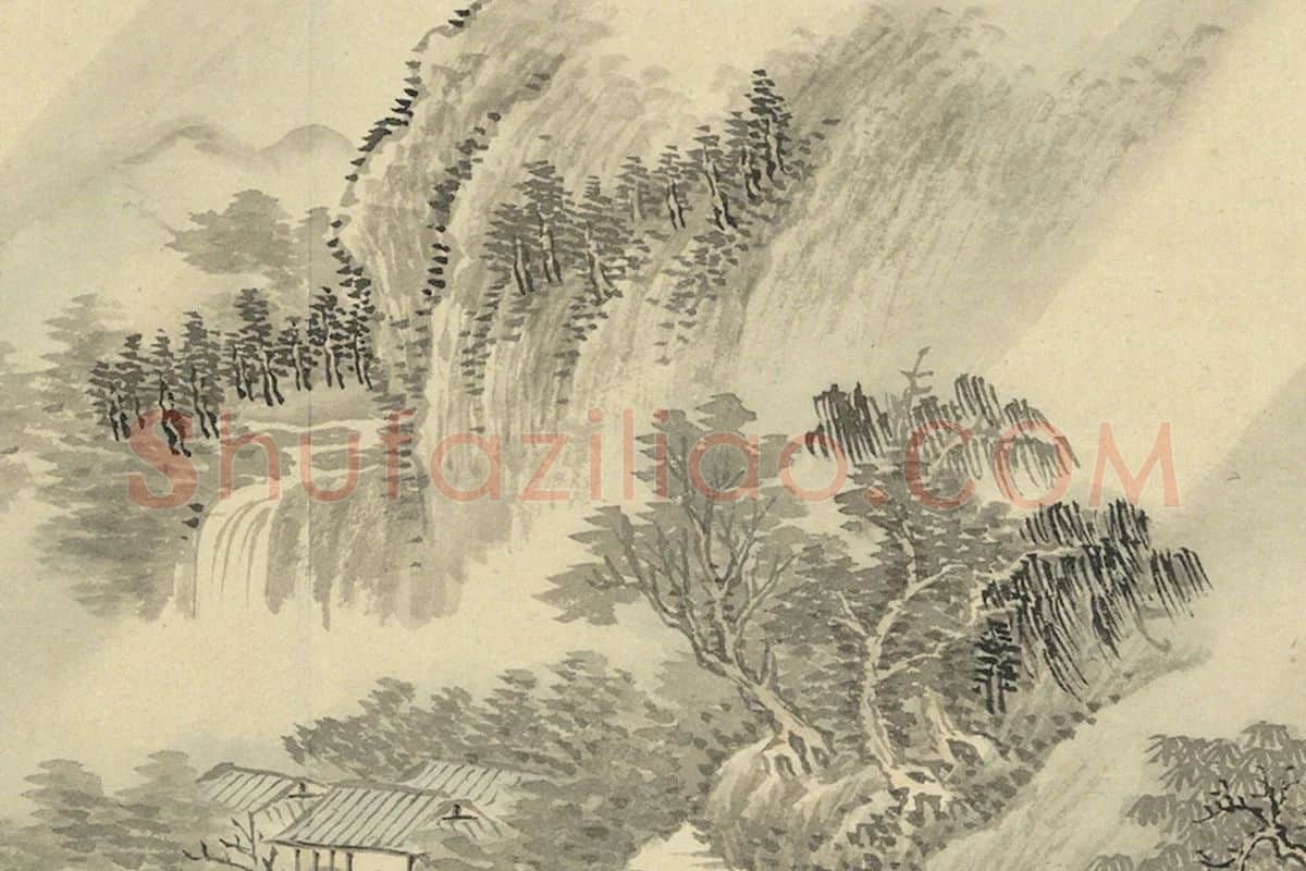 周鲲仿王翚山水·林峦烟雨山水画局部 (3)