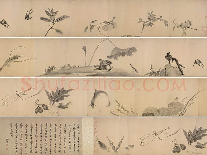 南宋·法常《水墨写生图》全卷