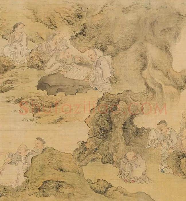 陈洪绶《百老共祝图卷》_05