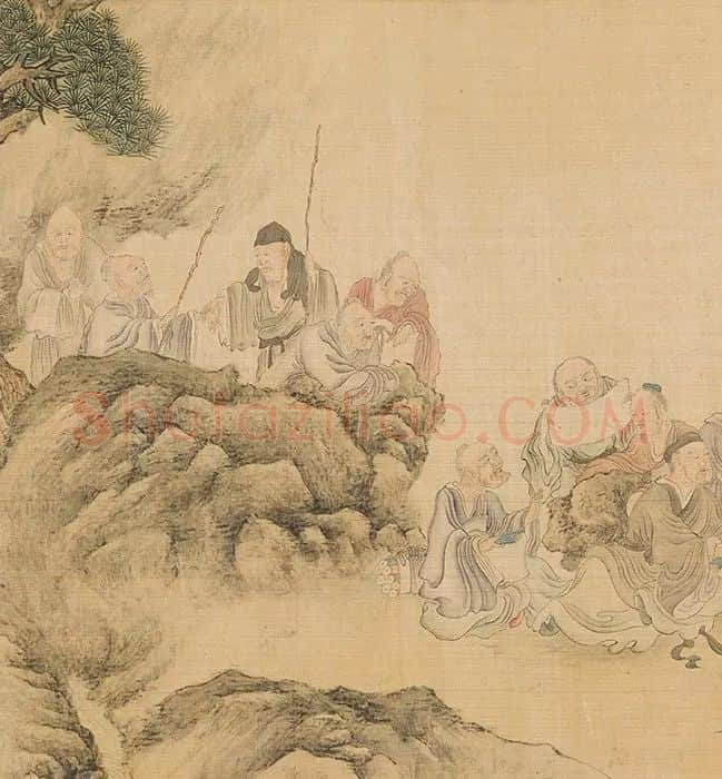 陈洪绶《百老共祝图卷》_14