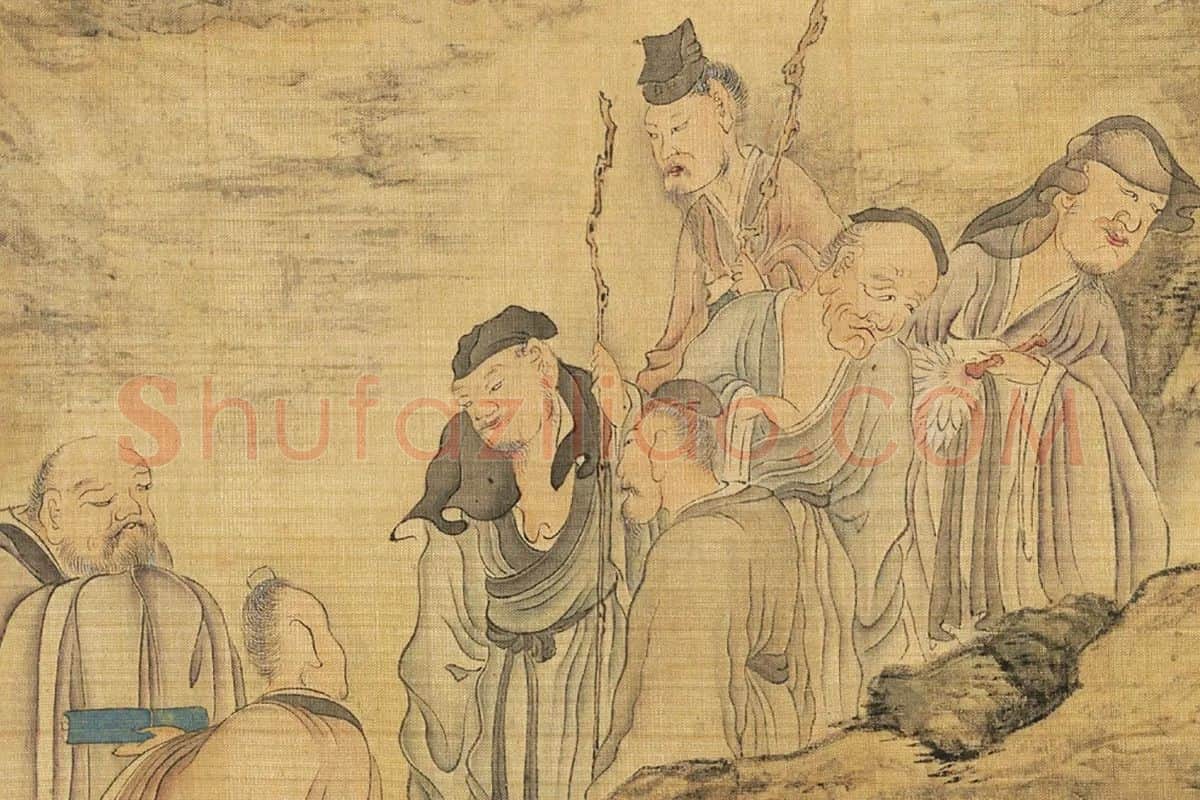 陈洪绶《百老共祝图卷》局部 (3)