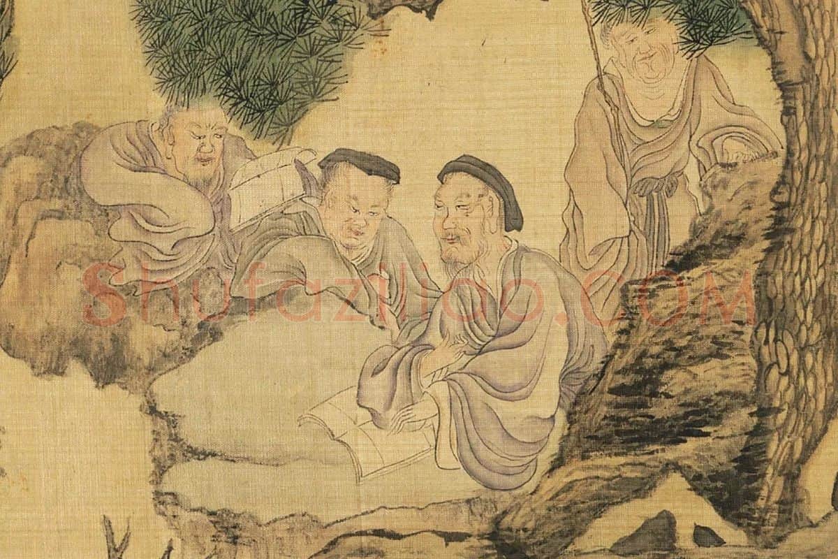 陈洪绶《百老共祝图卷》局部 (4)