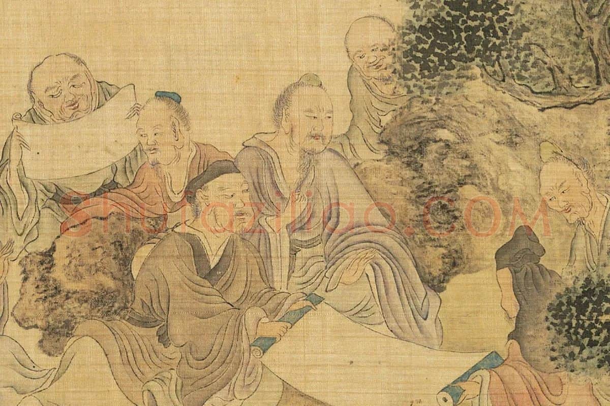 陈洪绶《百老共祝图卷》局部 (5)