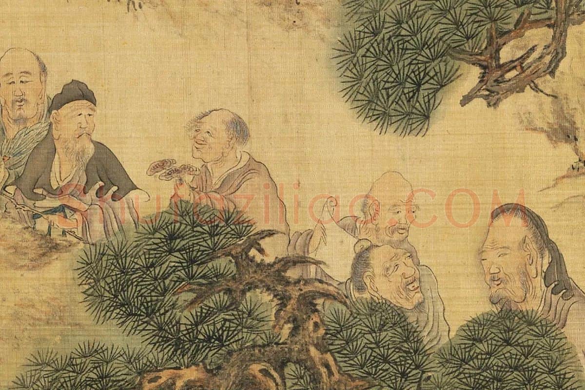 陈洪绶《百老共祝图卷》局部 (7)
