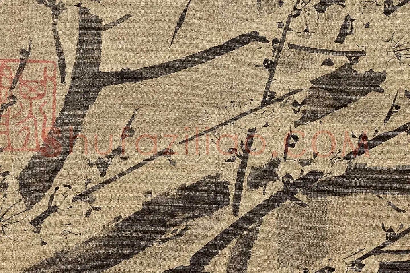 徐禹功《雪中梅竹图》高清大图局部 (2)