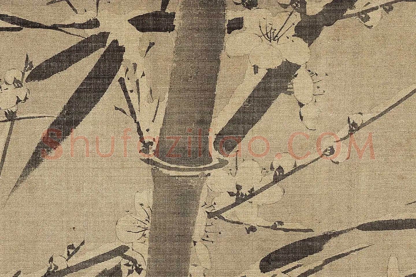 徐禹功《雪中梅竹图》高清大图局部 (4)