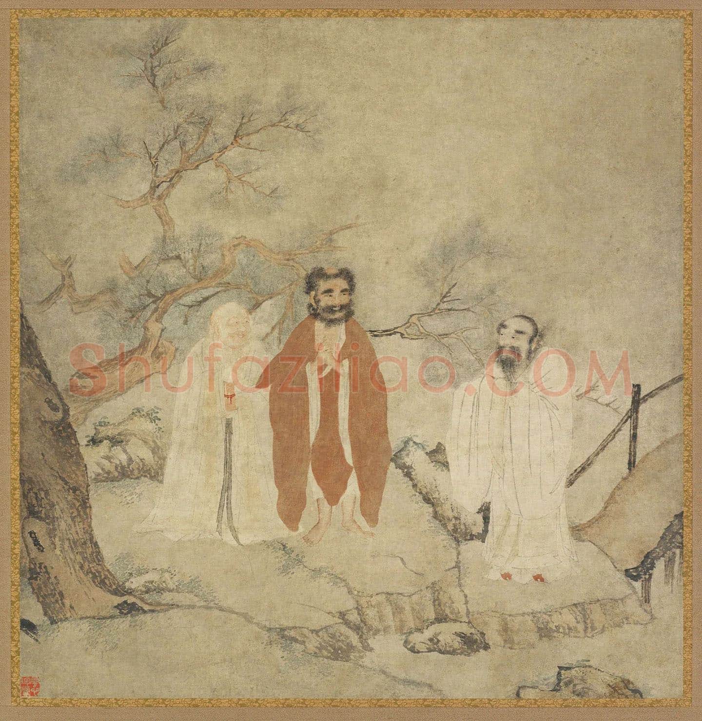 儒佛道人物画《三教图》