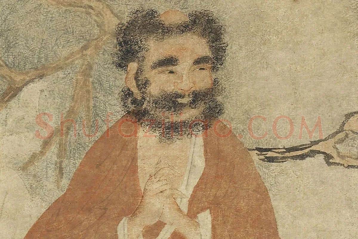 儒佛道人物画《三教图》局部细节 (2)