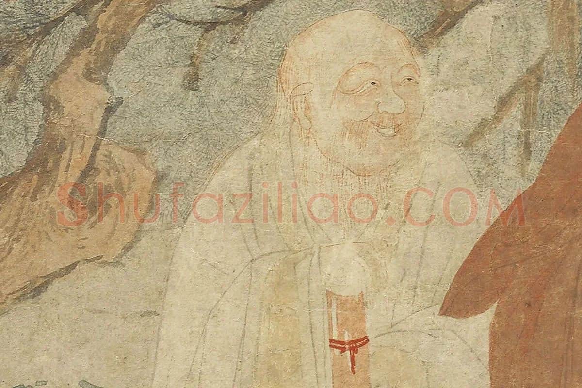 儒佛道人物画《三教图》局部细节 (3)