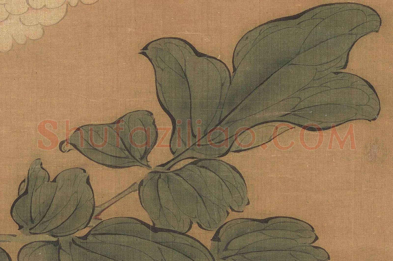樊圻工笔画《牡丹图》高清大图局部 (2)