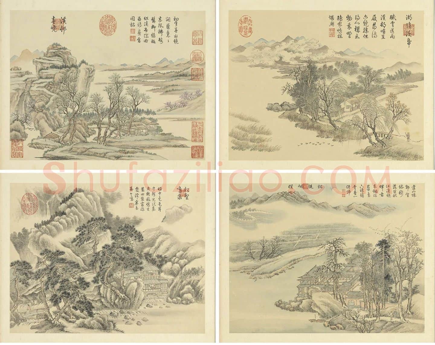清·周鲲仿王翚山水画册页_01