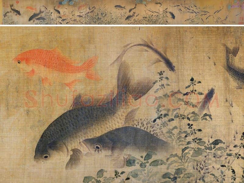 刘寀《落花游鱼图》卷