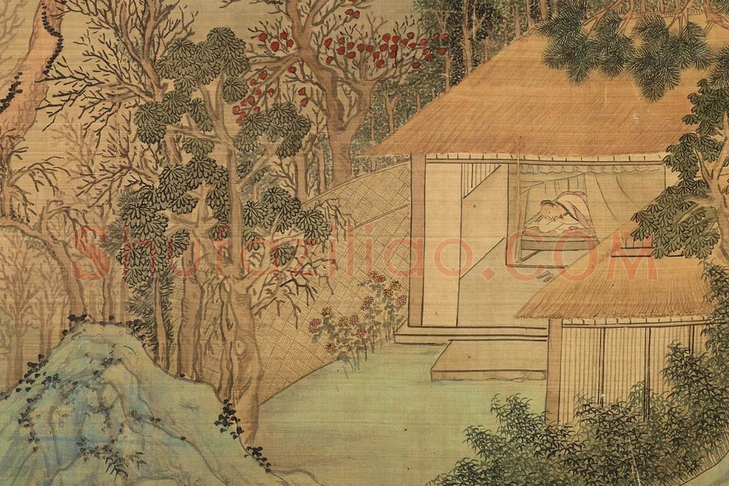 文徵明青绿山水《仿赵伯骕后赤壁图》局部 (14)