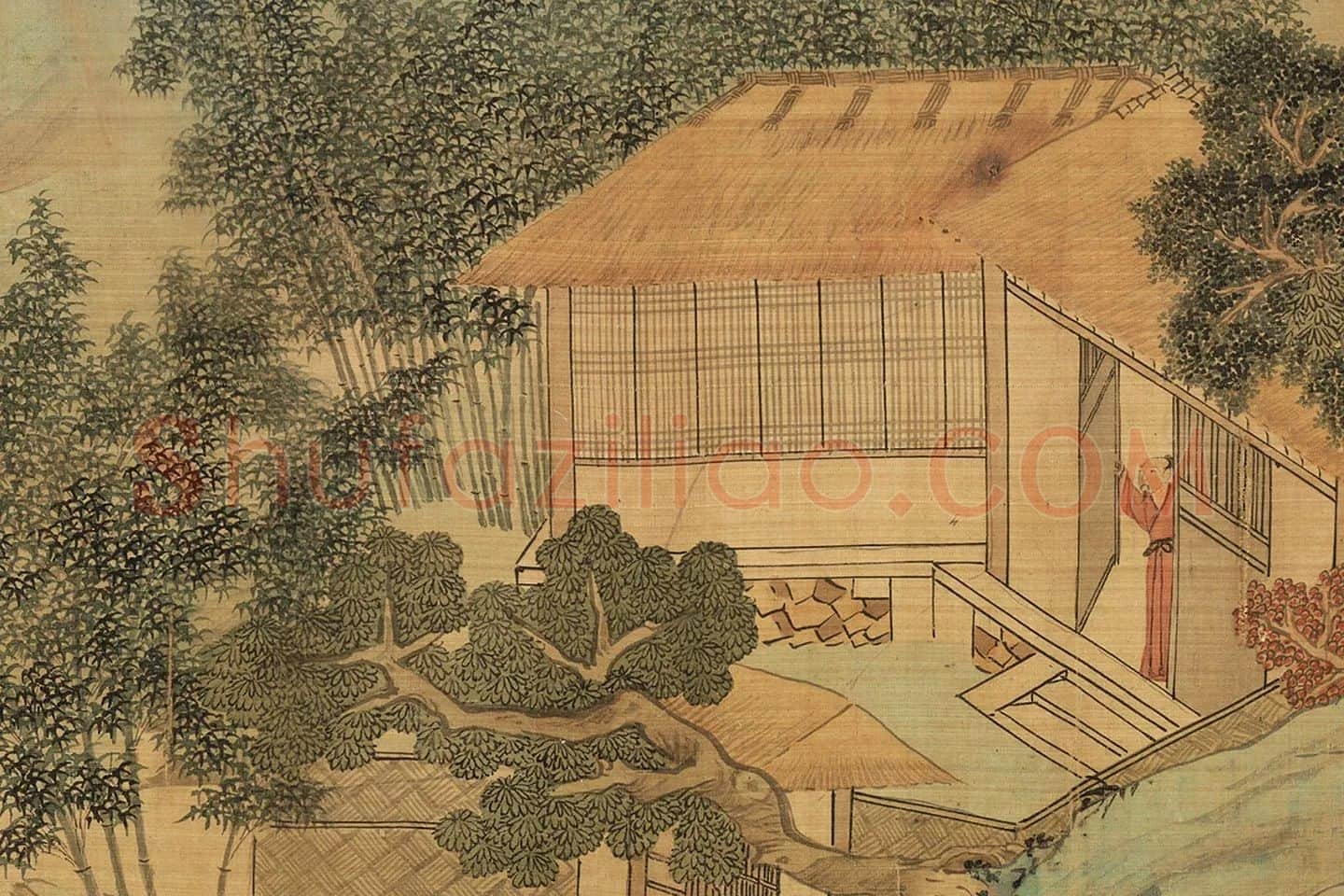 文徵明青绿山水《仿赵伯骕后赤壁图》局部 (15)