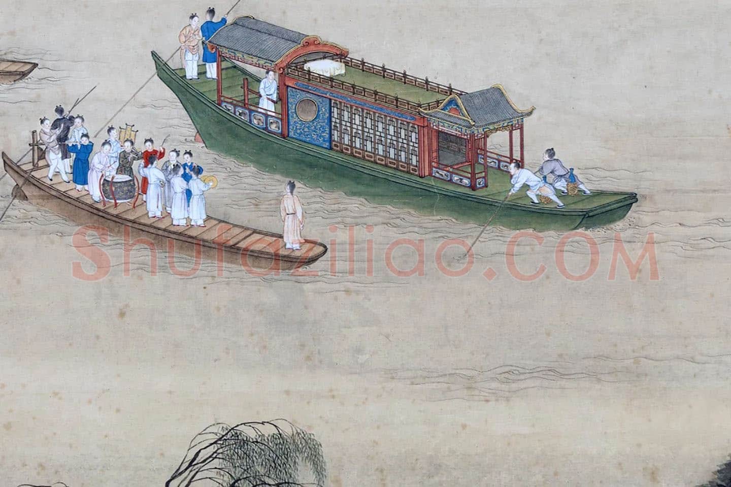 周鲲山水画《周鲲绘林钟盛夏》局部 (1)