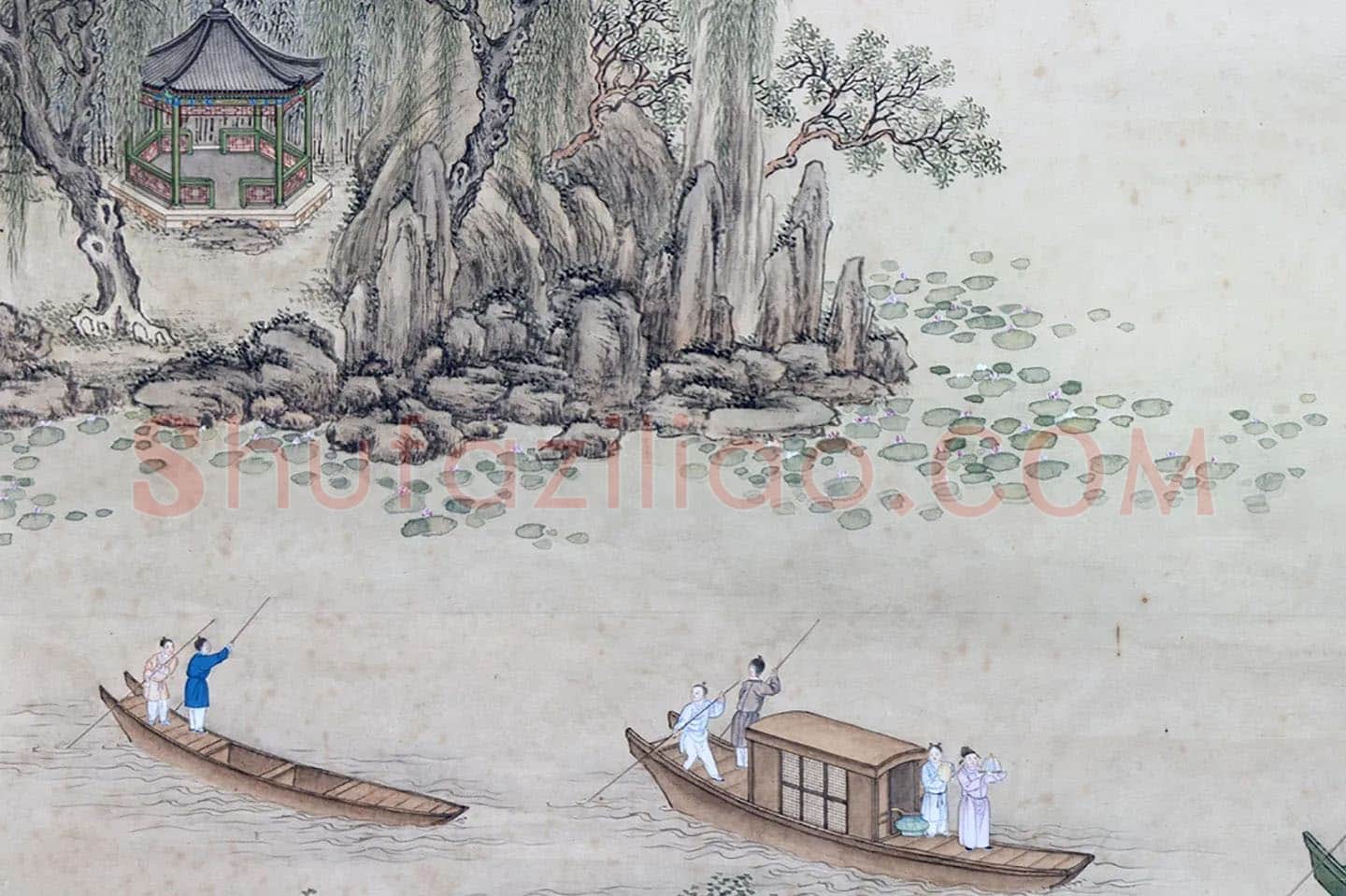 周鲲山水画《周鲲绘林钟盛夏》局部 (2)