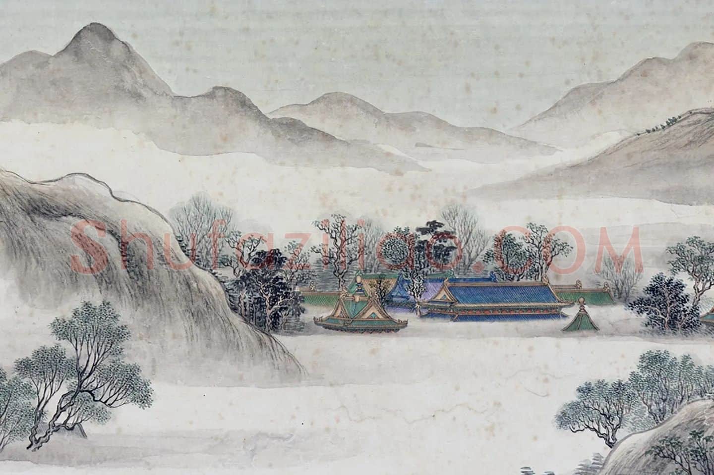 周鲲山水画《周鲲绘林钟盛夏》局部 (5)