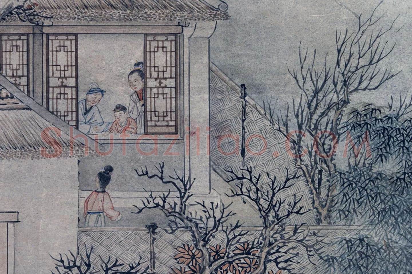 周鲲山水画《高宗御书范成大祭灶词》局部 (3)