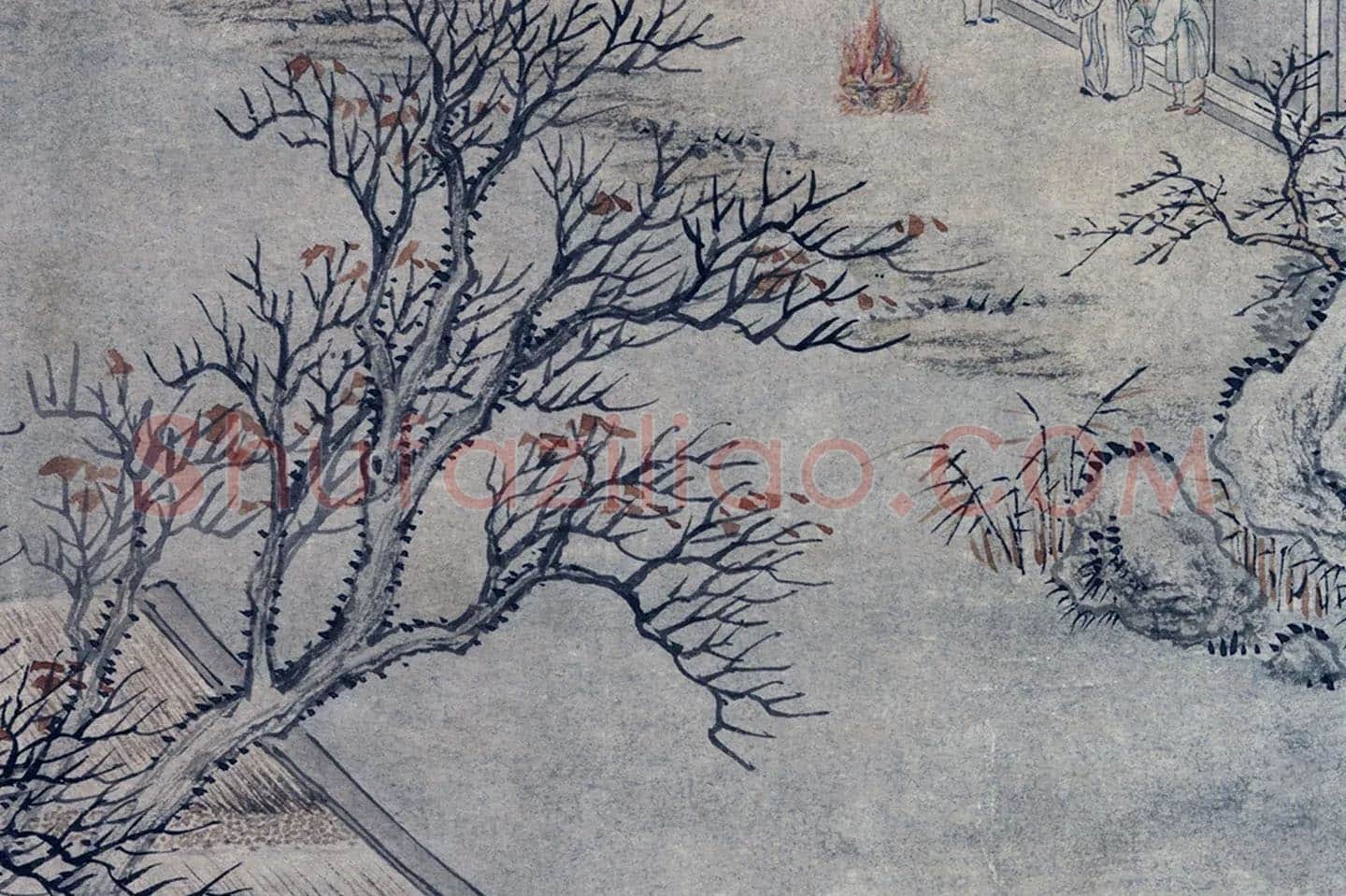周鲲山水画《高宗御书范成大祭灶词》局部 (4)