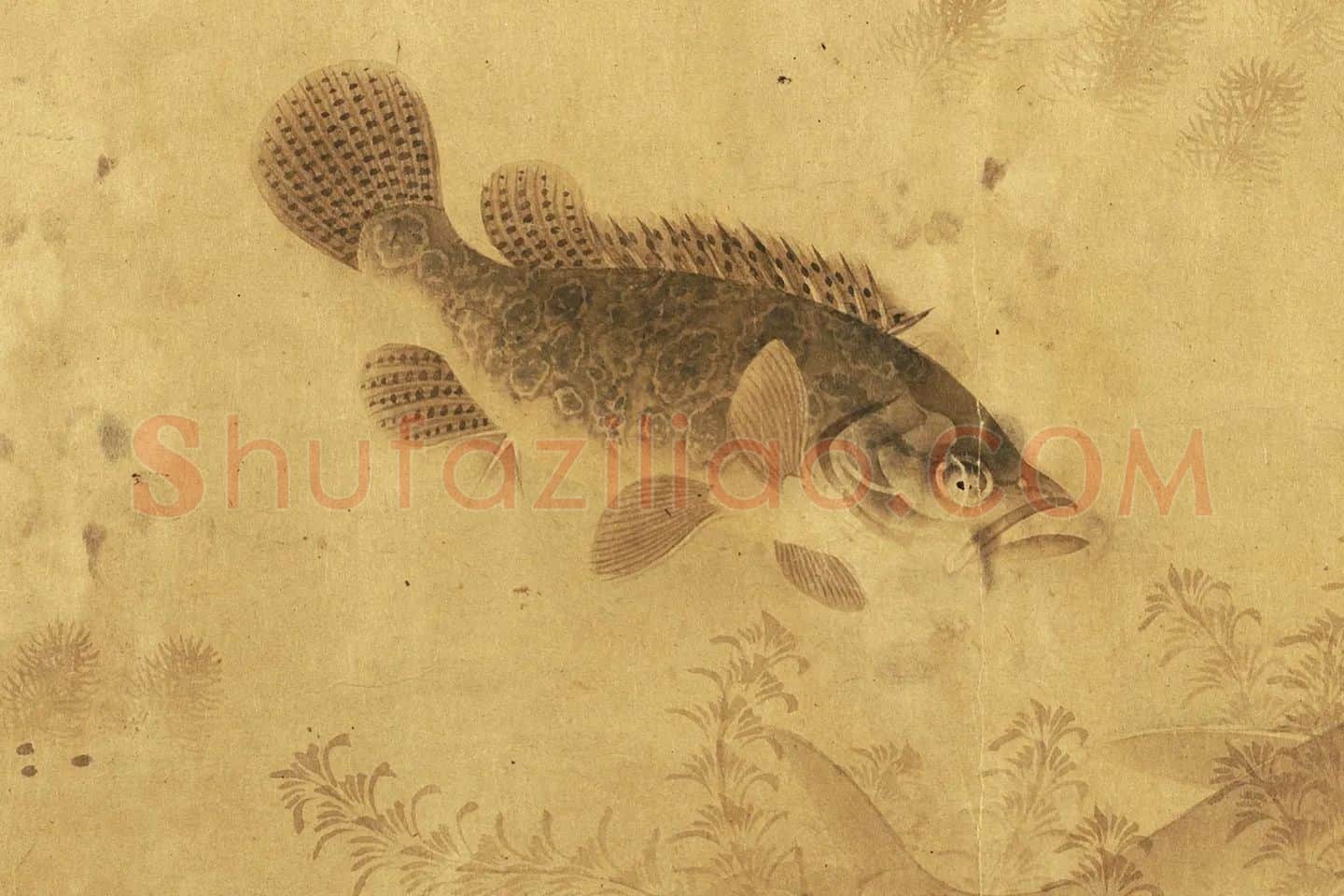 刘寀画鱼《群鱼戏荇卷》局部 (5)