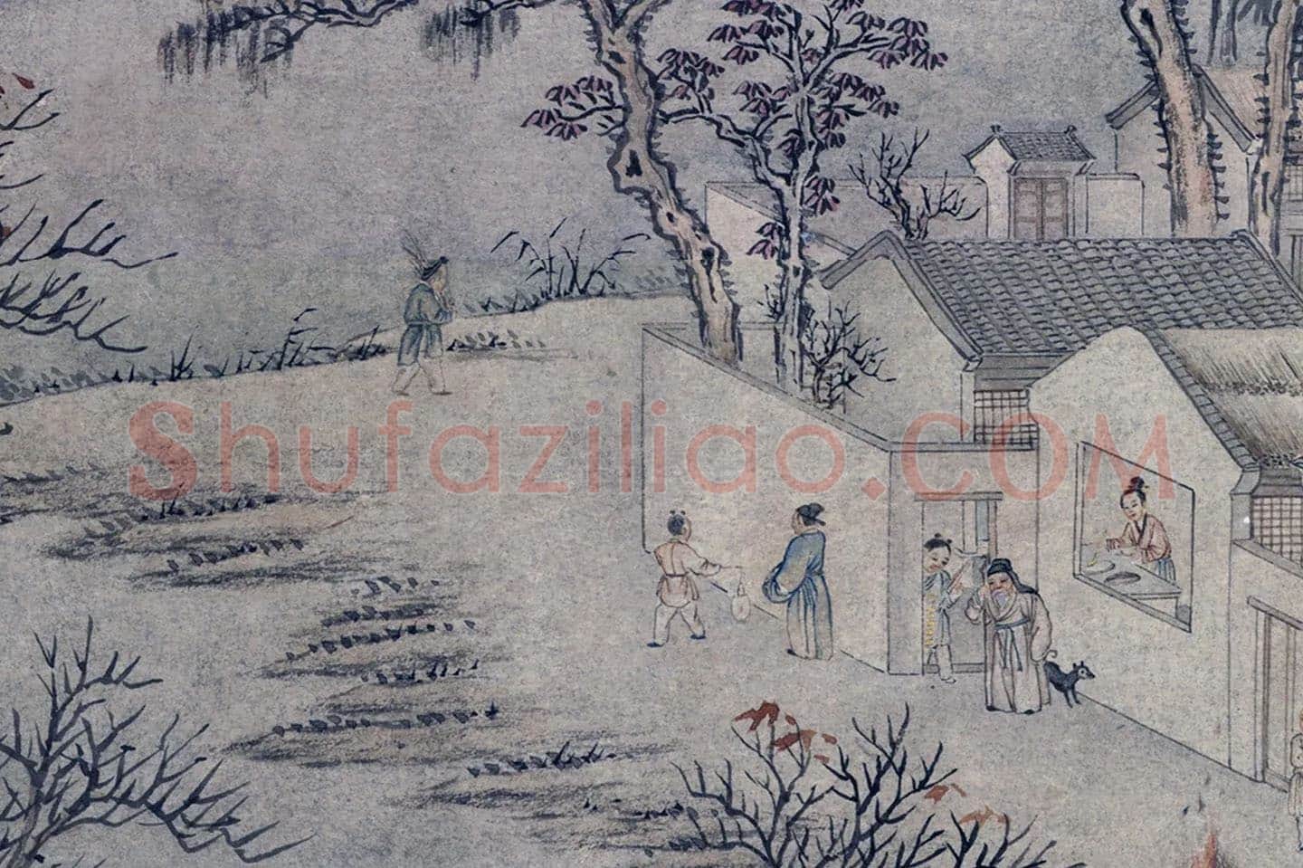 周鲲山水画《高宗御书范成大祭灶词》局部 (5)
