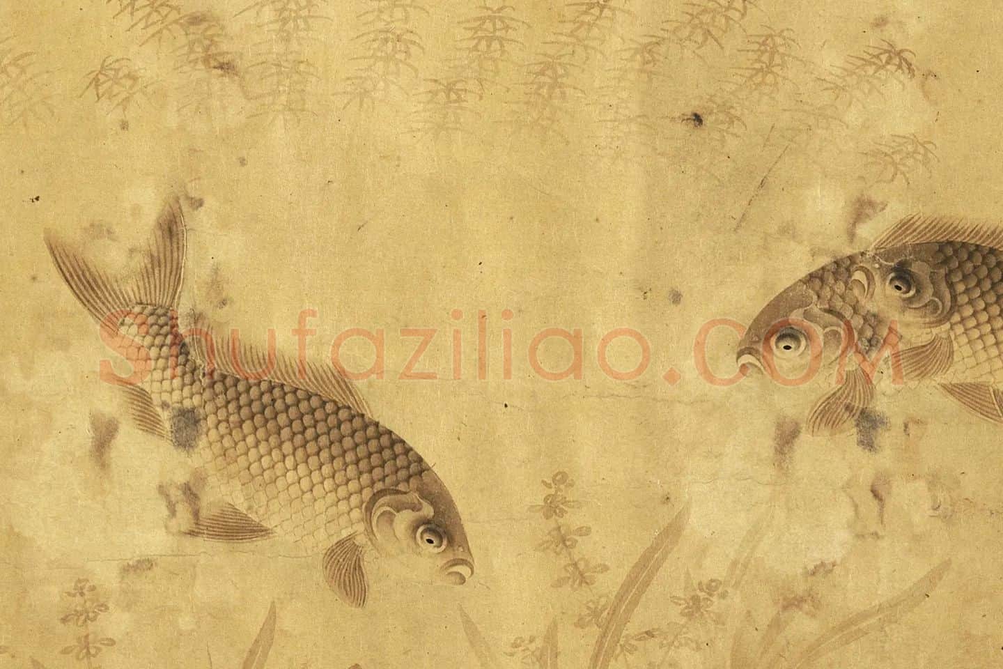 刘寀画鱼《群鱼戏荇卷》局部 (7)