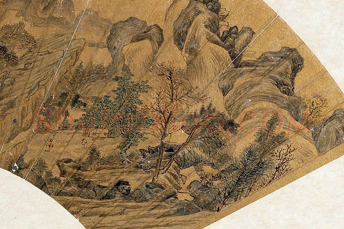 丁云鹏法郭熙笔意局部 (1)