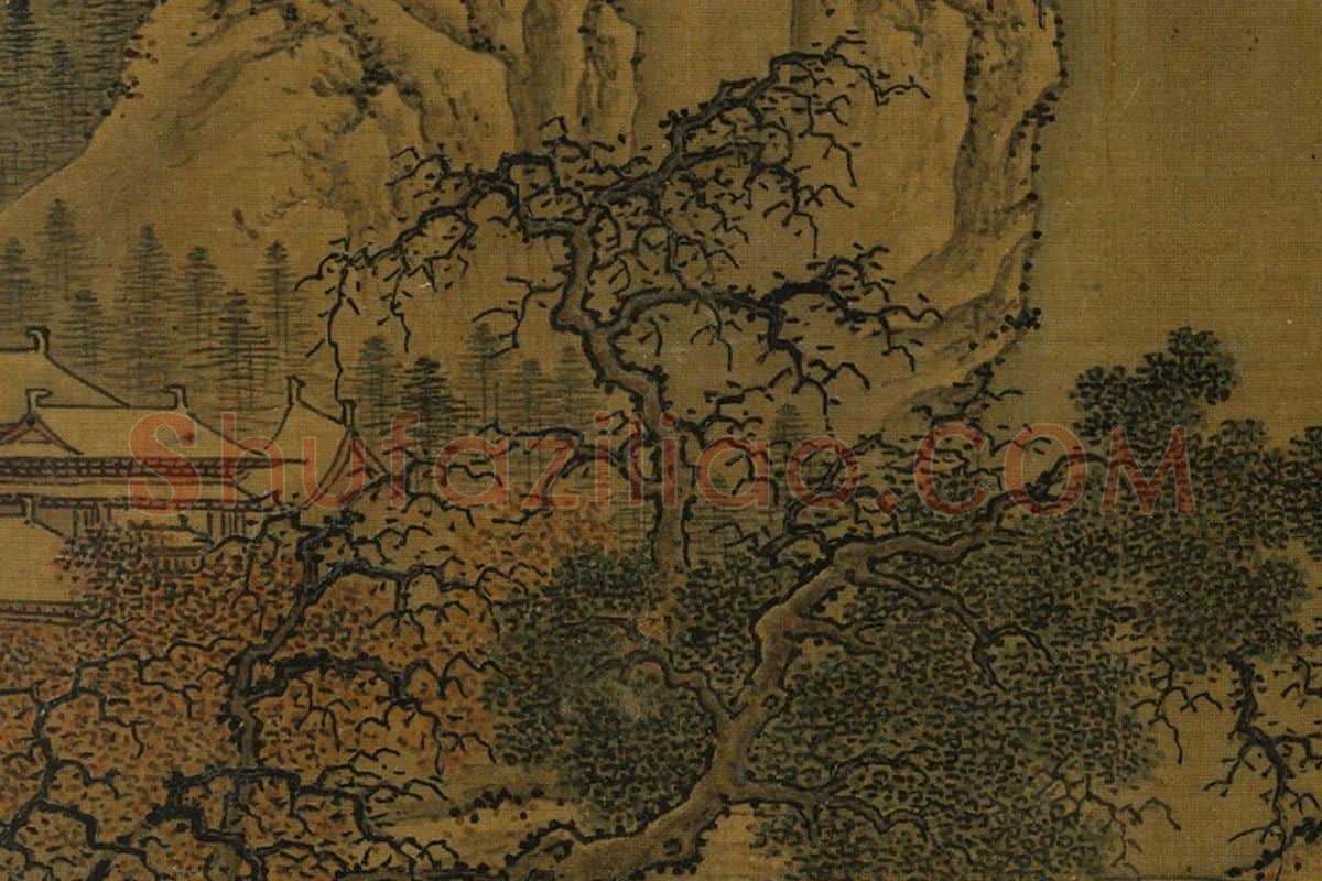 宋郭熙山水画烟雨江帆局部 (2)