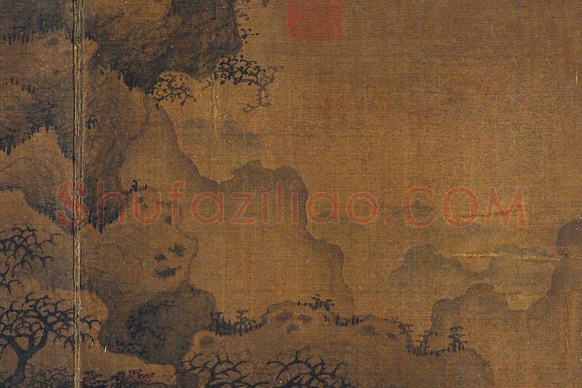 郭熙山水《秋山行旅图》局部 (2)